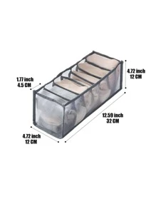 1 件可见网格储物袋，用于整理衣柜和抽屉中的内衣和袜子，大学宿舍必需品，杂物袋衣服储物抽屉整理器，用于内衣、内裤、胸罩、袜子抽屉衣柜整理器壁橱储物绗缝袋床下整理盒抽屉/衣柜整理器/壁橱储物/绗缝袋床下整理盒整理器储物箱壁橱整理器，用于衣物衣柜储物壁橱隔板，用于卧室毛衣袜子裤子牛仔裤 - 黑色 - 查看 10