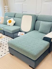 1入組幾何樣式彈性沙發座套 - 綠色 - 查看 1