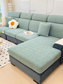 1入組幾何樣式彈性沙發座套 - 綠色 - 查看 3