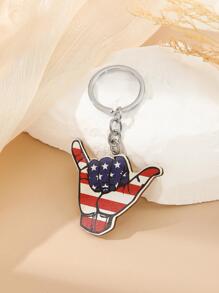 Móc khóa nữ họa tiết sọc hình ngôi sao hình bàn tay sáng tạo cho ngày quốc khánh Mỹ - Nhiều màu - Xem 1