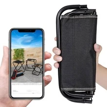 1pc Aluminum Alloy Stool, Modern Black Foldable Portable Stool For Outdoor - Black - View 4