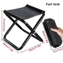 1pc Aluminum Alloy Stool, Modern Black Foldable Portable Stool For Outdoor - Black - View 2