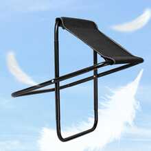 1pc Aluminum Alloy Stool, Modern Black Foldable Portable Stool For Outdoor - Black - View 6