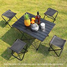 1pc Aluminum Alloy Stool, Modern Black Foldable Portable Stool For Outdoor - Black - View 7