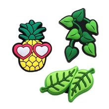 3 piezas piña & con diseño de hoja zapato elegante Decoraciones de zapatos para Zuecos - Multicolor - Ver 1