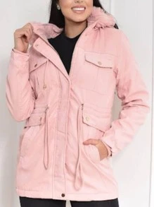 Women Trench Coats - 淺粉色 - 查看 2