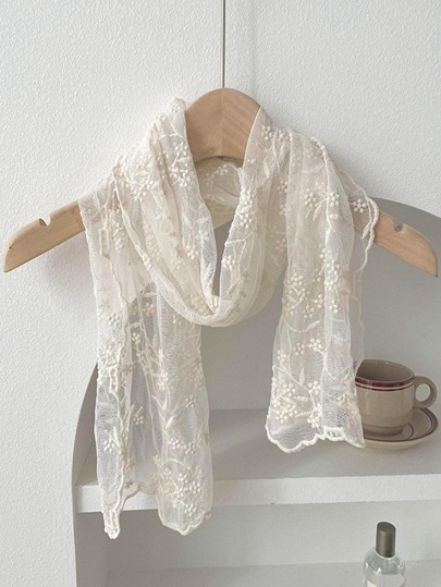1pc Women Embroidered Floral Lace Scarf Accessories Women Valentine Day Valentines