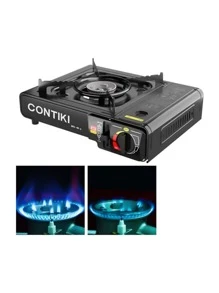 Parrilla Portatil de Gas para Camping y Hogar - Negro - Ver 4