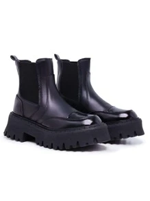 Bota Feminina Meia Chelsea Improvizzo Salto Tratorado Plataforma Moda Casual