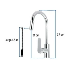 Mezcladora cromo nariz retráctil para fregadero riviera 45194 - Naranja - Ver 3