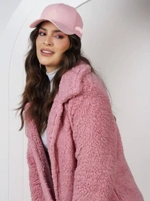 Women Faux Fur Coats - Rusty Rose - View 2