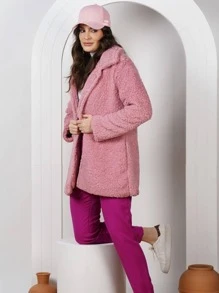 Women Faux Fur Coats - Rusty Rose - View 5