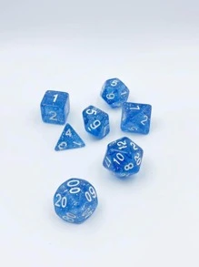 7入組16毫米透明閃光多面骰子棋盤遊戲跑步組遊戲骰子 - 彩色 - 查看 5