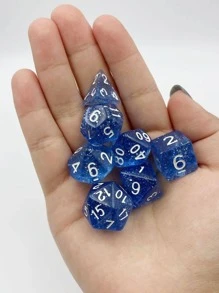 7入組16毫米透明閃光多面骰子棋盤遊戲跑步組遊戲骰子 - 彩色 - 查看 2