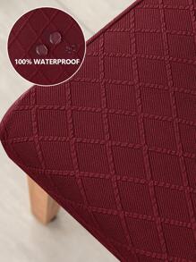 1入組幾何樣式彈力椅座套 - 酒紅色 - 查看 2