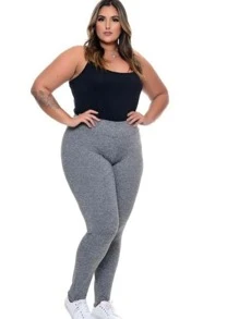 Plus Size Sports Leggings & Pants - 灰色 - 查看 3