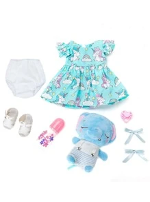 Brastoy Boneca Bebê Reborn Elefantinho 48cm 100% Silicone Com Pelúcia Roupas e Acessórios Completo