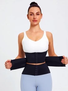 Faja Moldeadora para Mujer Doble Ajuste Sin Costuras y 3 Varillas | Faja para Gym - Negro - Ver 10
