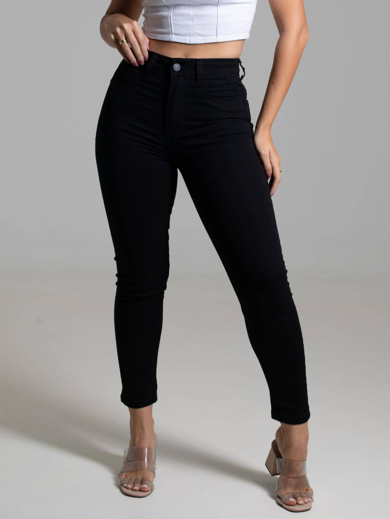 Women Jeans - 黑色 - 查看 1