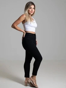 Women Jeans - 黑色 - 查看 3