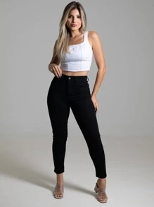 Women Jeans - 黑色 - 查看 4