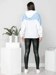 Women Trench Coats - Blue and White - View 6