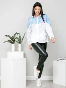 Women Trench Coats - Blue and White - View 10