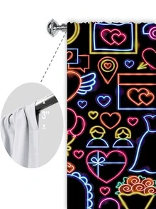 2 piezas Cortina con estampado de dibujos animados impermeable - Verde militar - Ver 7