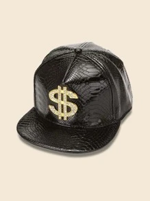 1pc Men Dollar Decor Punk Hip-Hop Cap For Party - Black - View 1
