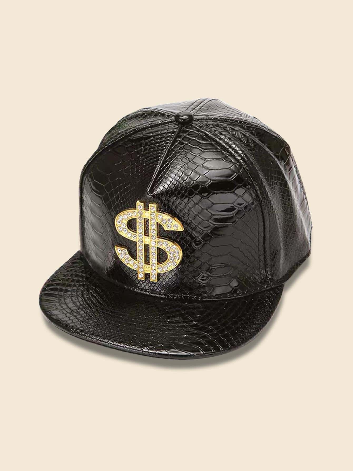 1pc Men Dollar Decor Punk Hip-Hop Cap For Party - Black - View 1