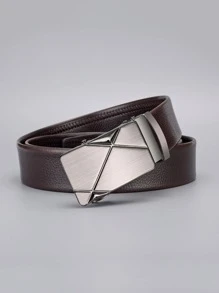 1pc Men Rectangle Shape Fashion PU Buckle Belt For Dress Decoration Work Summer, School Casual, Business, Boyfriend Husband Father Dad Men Gift, Daily Wear, Fashion, Teen, Outdoor, Vacation, Athletic, Travel, Street, Boho, Vintage Fall, Autumn, Halloween Autumn-Winter Accessories,Suitable For Teens, Youth,Men,Casual, Outdoor, Athletic, Vacation, Graduation Gifts, Birthday, Daily Wear - Brown - View 5