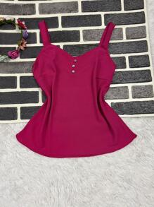 Women Tank Tops & Camis - 玫紅色 - 查看 1