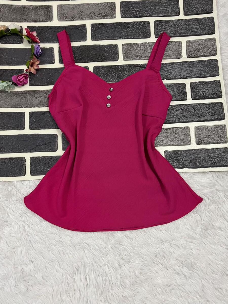 Women Tank Tops & Camis - 玫紅色 - 查看 1