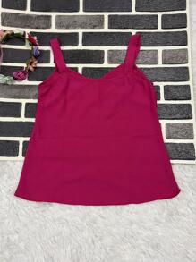 Women Tank Tops & Camis - 玫紅色 - 查看 3