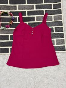 Women Tank Tops & Camis - 玫紅色 - 查看 4