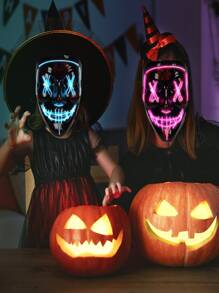 LED Light-Up Purge Masks - 2 Pack for Halloween and Festival Cosplay - Scary and Eye-Catching Masks for Parties and Events - Blue - View 6