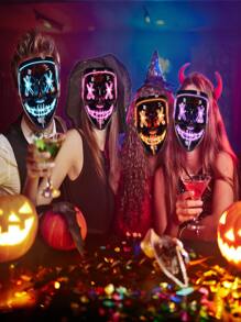 LED Light-Up Purge Masks - 2 Pack for Halloween and Festival Cosplay - Scary and Eye-Catching Masks for Parties and Events - Blue - View 7