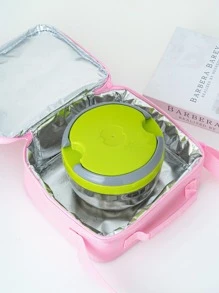 1 Kỳ Lân & Đồ Họa Chữ Túi Đựng Đồ Ăn Trưa, phim Hoạt Hình Hình Thú & Đồ Họa Chữ Có Thể Tái Sử Dụng Túi Đựng Đồ Ăn Trưa Cho Văn Phòng Làm Việc Trường Dã Ngoại Bãi Biển - Hồng - Xem 3