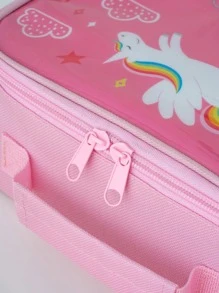 1 Kỳ Lân & Đồ Họa Chữ Túi Đựng Đồ Ăn Trưa, phim Hoạt Hình Hình Thú & Đồ Họa Chữ Có Thể Tái Sử Dụng Túi Đựng Đồ Ăn Trưa Cho Văn Phòng Làm Việc Trường Dã Ngoại Bãi Biển - Hồng - Xem 4