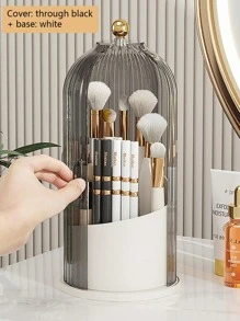 1 Hộp Đựng Mỹ Phẩm Bằng Nhựa, Hộp Đựng Mỹ Phẩm Có Thể Xoay Tối Giản Cho Gia Đình - Đen và trắng - Xem 1