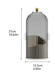 1 Hộp Đựng Mỹ Phẩm Bằng Nhựa, Hộp Đựng Mỹ Phẩm Có Thể Xoay Tối Giản Cho Gia Đình - Đen và trắng - Xem 3