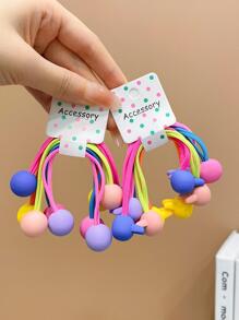 10pcs Girls Rabbit Decor Hair Tie For Hair Decoration - Multicolor - View 2