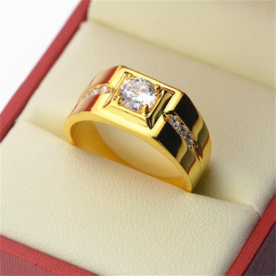 Men's Crystal Decorated Ring