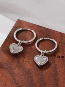 Hoa tai hình trái tim Valentine, Mẹ, Mẹ, Ngày của Mẹ, Quà tặng - Bạc - Xem 4