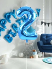 1 quả bóng số trang trí màu trơn - Màu xanh lam - Xem 4