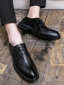 Giày Oxford nam có dây buộc phía trước, Giày công sở màu đen - màu đen - Xem 3
