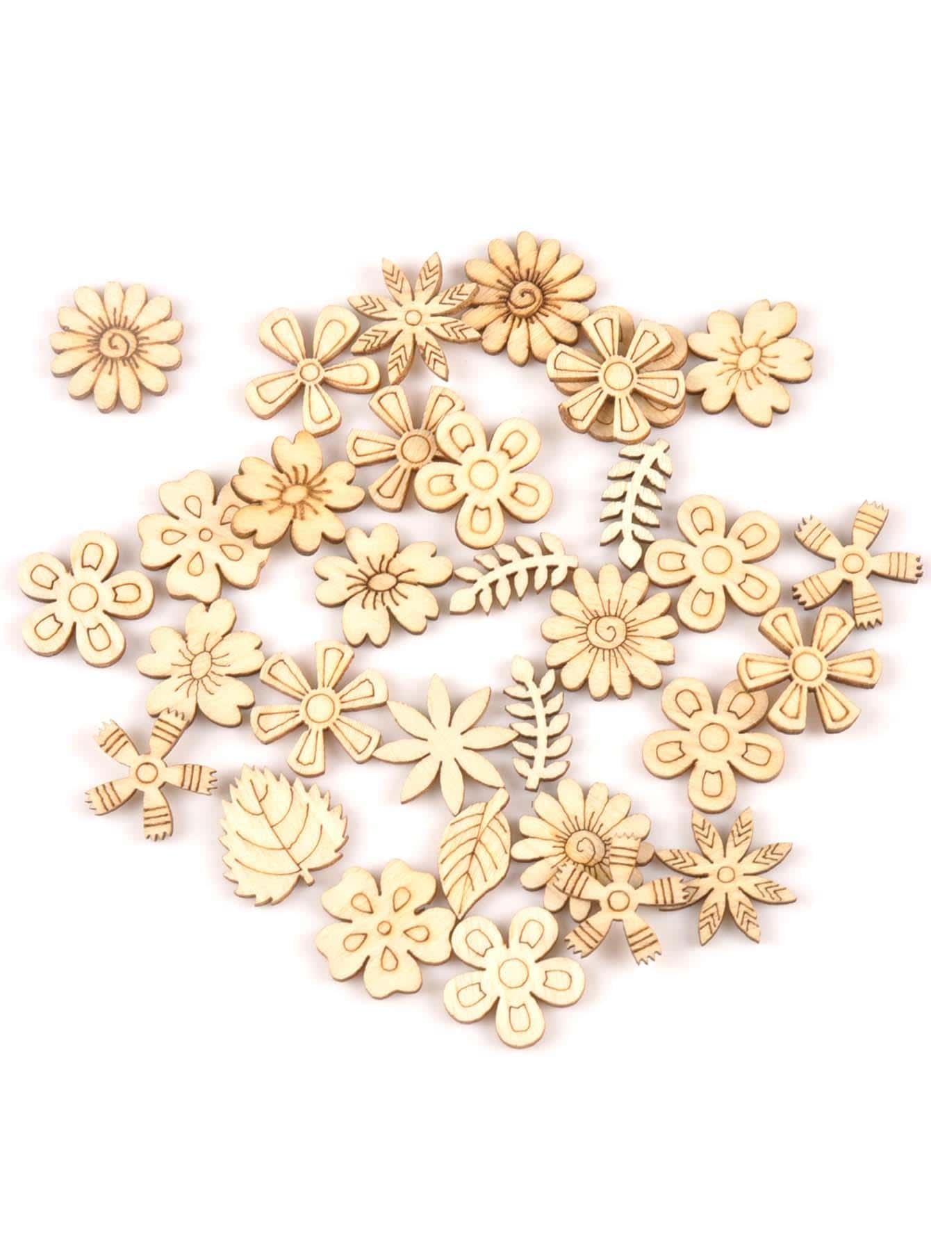 50pcs Flower DIY Pendant - Khaki - View 1