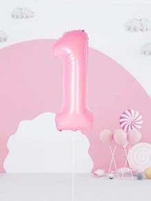 Globo De Número Decorativo 1 Pieza Rosa Para Fiestas De Cumpleaños, Decoraciones De Aniversario Con Globo Grande De 32 Pulgadas - Rosa - Ver 3