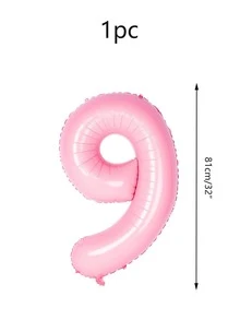 Globo De Número Decorativo 1 Pieza Rosa Para Fiestas De Cumpleaños, Decoraciones De Aniversario Con Globo Grande De 32 Pulgadas - Rosa - Ver 11