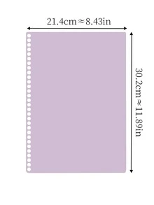 2入組/套A4素色活頁封面，簡約紫色塑料可拆卸活頁套 - 紫色 - 查看 8